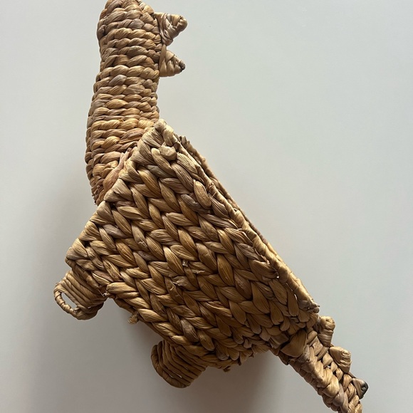 Woven Dinosaur Basket - Nursery Decor of Plant Holder - Picture 2 of 8